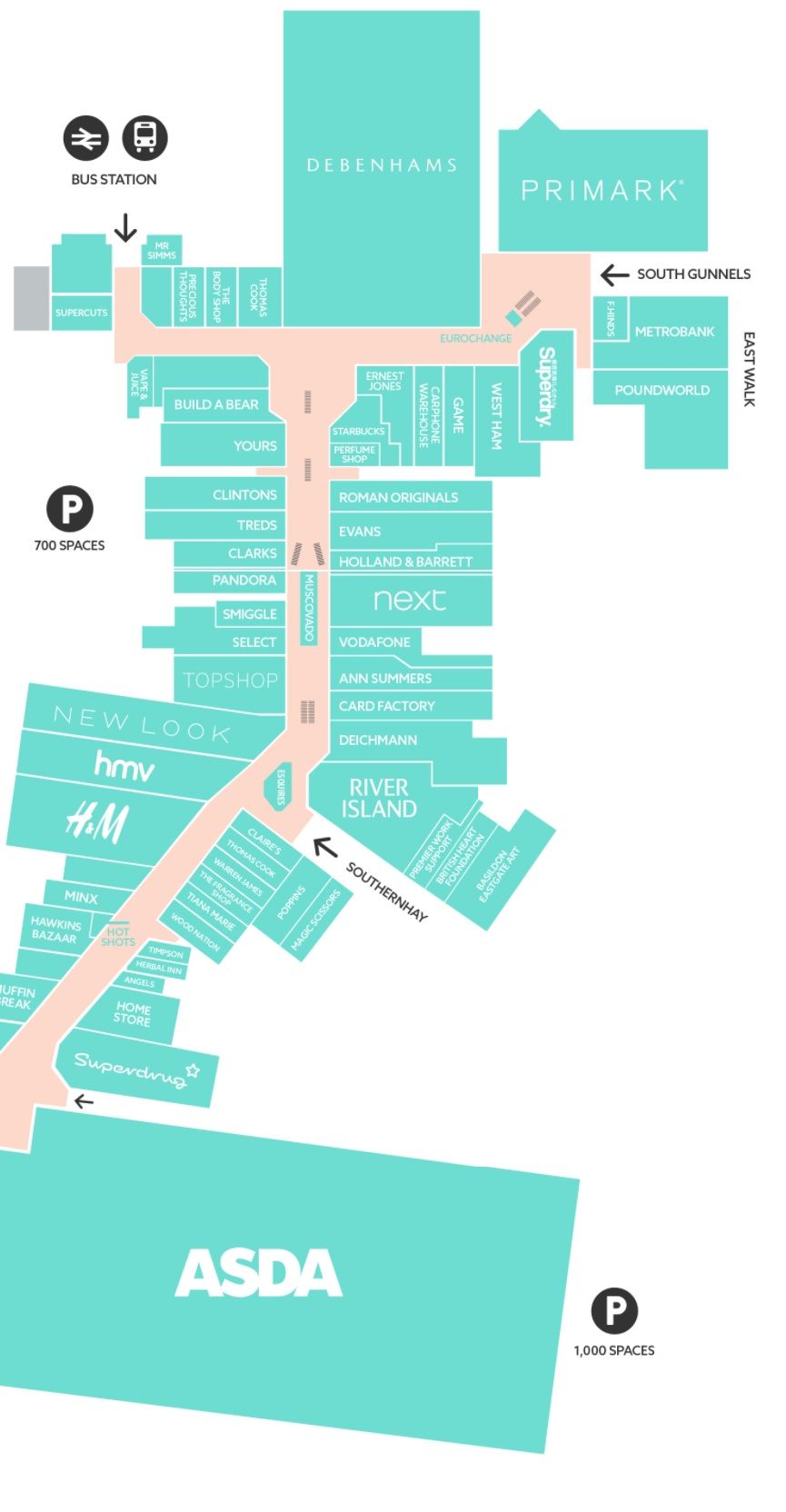 Basildon Shopping Centre Map