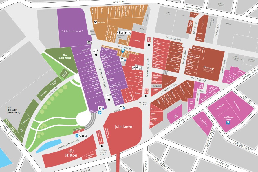 Liverpool One Shopping Centre Map